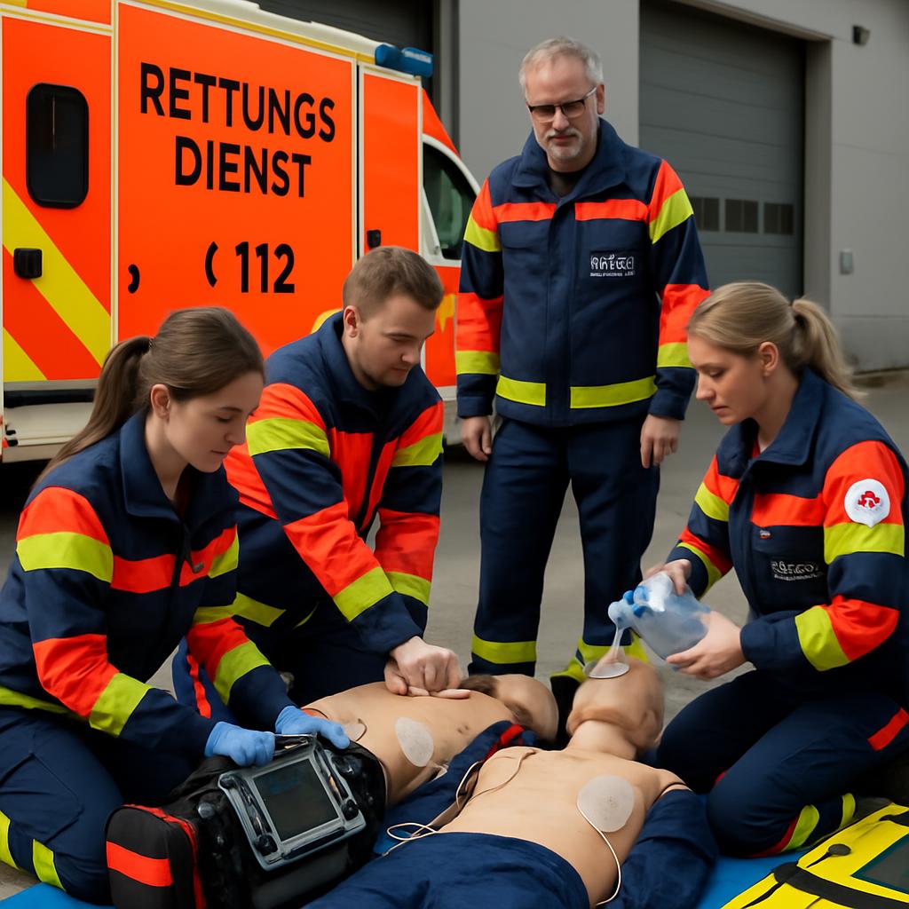 Notfallsanitäter Training am RTW