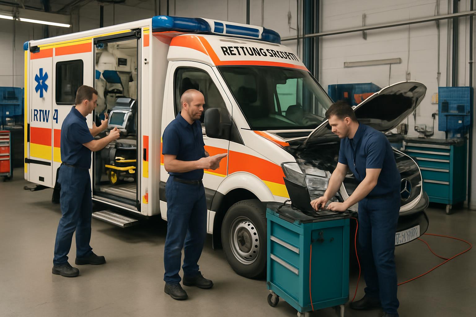 RTW Wartung in der Werkstatt